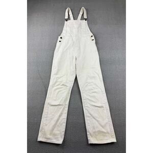 Rollas Overalls Jumpsuit‎ Women Size 7 (US 0) White Adjustable Straps Denim Bib